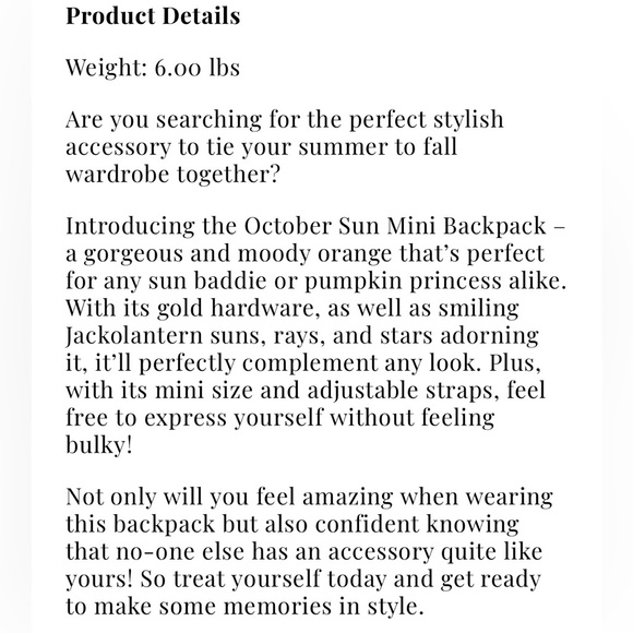 October Sun Mini Batpack - Picture 9 of 9